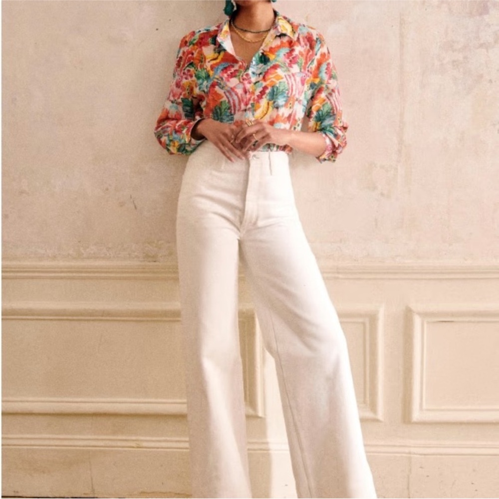 Sezane Davis Trousers Ecru - Size 2